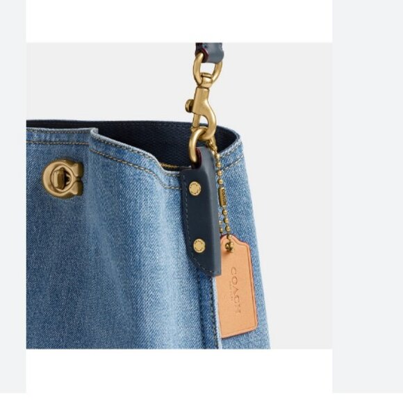 COACH Willow denim small bucket shoulder crossbody bag - BLUE - Picture 4 of 14